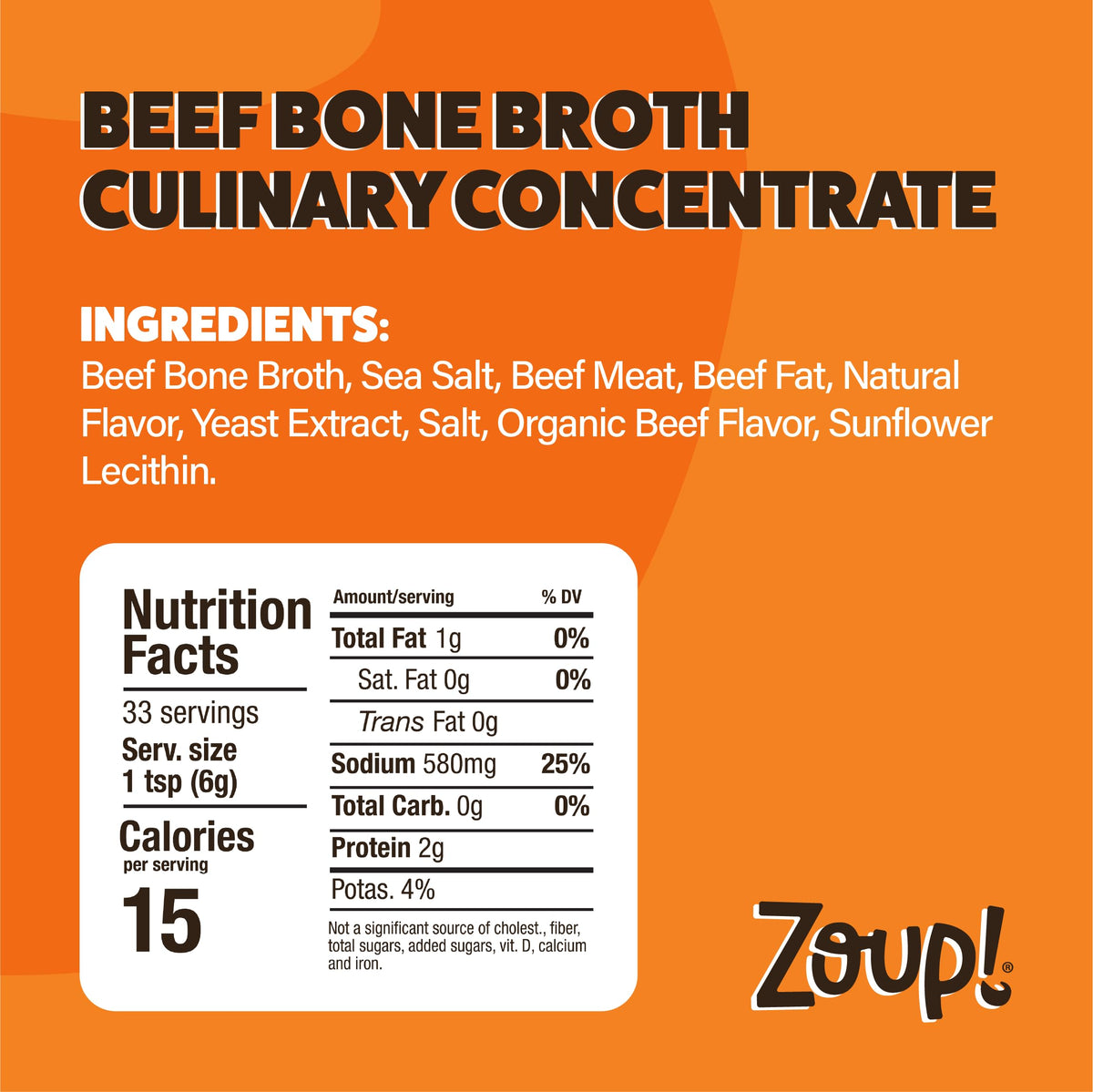 Zoup! Beef Bone Broth Culinary Concentrate – 2 Pack, 7 oz Each
