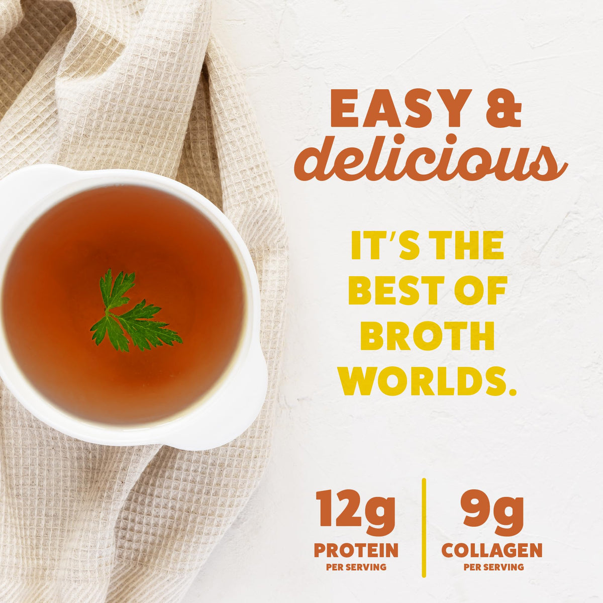 Zoup! Instant Sipping Bone Broth Mix – 12g Protein, Paleo & Keto Friendly, Non-GMO Beef To-Go Packets (10 x .53 oz)