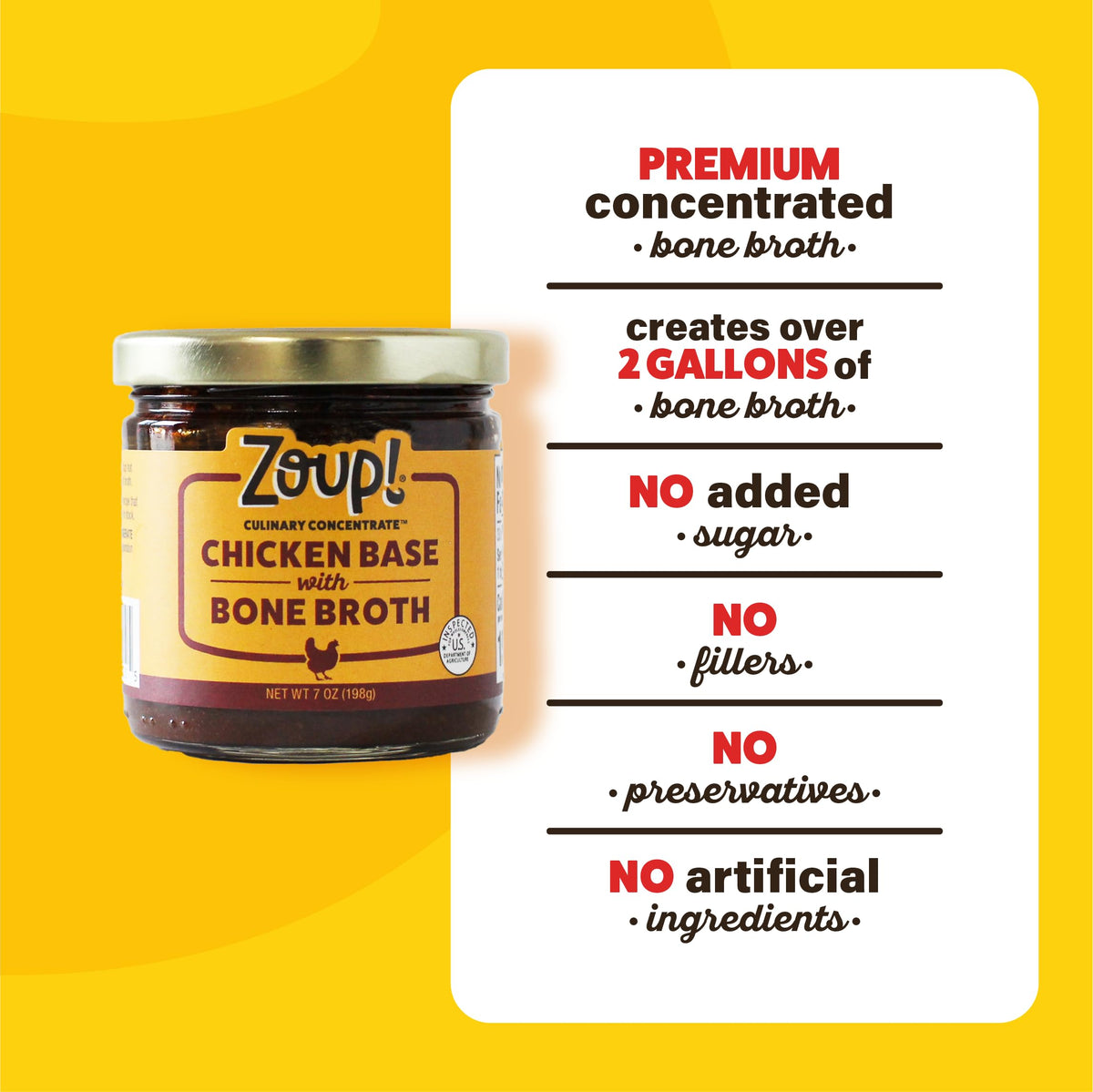 Zoup! Chicken Bone Broth Culinary Concentrate – 2 Pack, 7oz Each